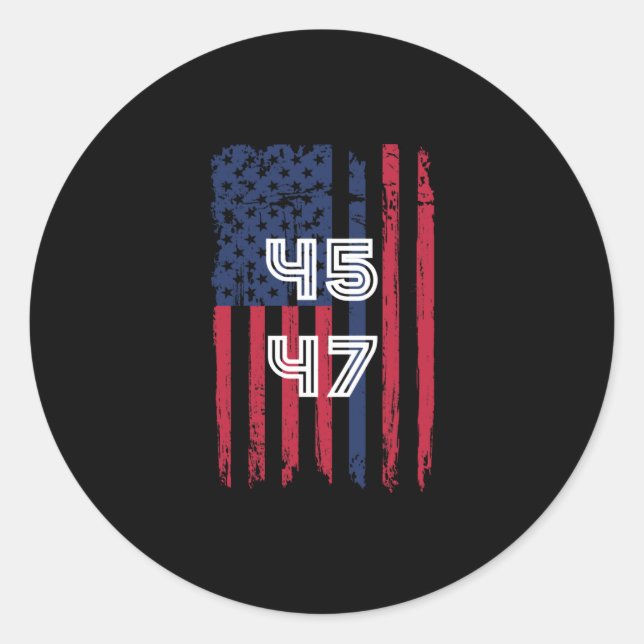 45 47 is back, ill be back funny trump classic round sticker (Front)