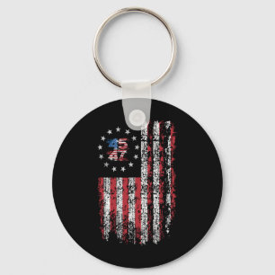 45 47 President 47 American Flag President Donald Keychain