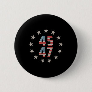 45 47 President Retro Vintage Usa Flag 2024 Presid 2 Inch Round Button
