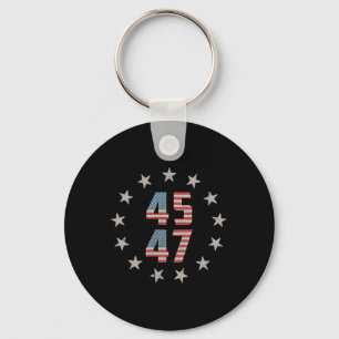 45 47 President Retro Vintage Usa Flag 2024 Presid Keychain