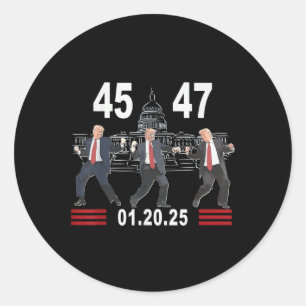 45 47 President Victory Dance Inauguration Day 202 Classic Round Sticker