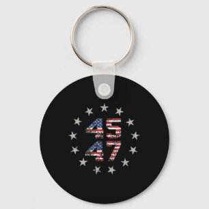 45 47 Trump 2024 American Flag (on Back) 1 Keychain