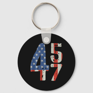 45 47 Trump 2024 American Flag (on Back) Keychain