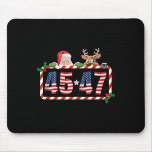 45 47 Trump 2024 Christmas 45 And 47 Santa Claus Mouse Pad
