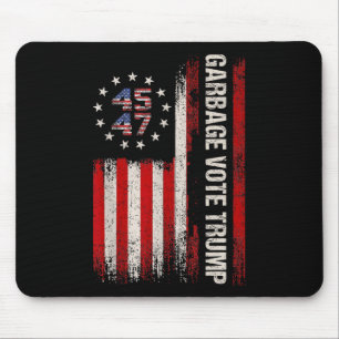 45 47 Trump 2024 Election American Flag Garbage Vo Mouse Pad