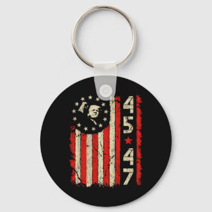 45 47 Trump President Inauguration Usa Retro Trump Keychain