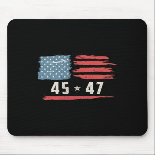 45 47 Trump President Vintage American Flag 2025 P Mouse Pad