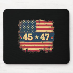 45 47 Trump President Vintage American Flag  Mouse Pad