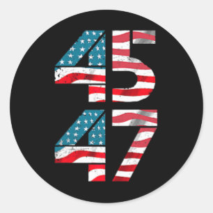 45 47 Trump President Vintage American Flag Pocket Classic Round Sticker