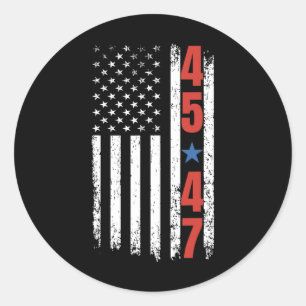 45 47 Trump President Vintage American Flag Trump  Classic Round Sticker