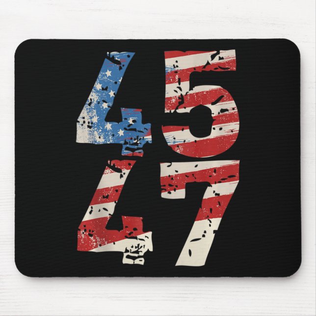 45 47 Trump Support American Flag Reelection Repub Mouse Pad (Front)