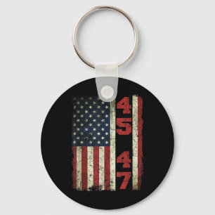 45 47 Trump Vintage Usa Flag 2025 President Electi Keychain