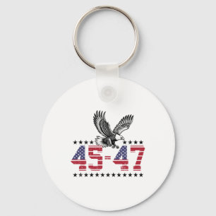 45 - 47 Usa Flag Trump President Inauguration Day Keychain