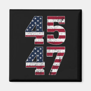 45 47 We The People Stand With American Flag  Magnet