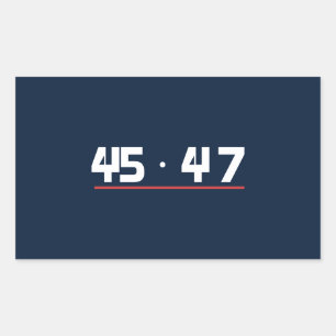 45 47 White Numerals Red Underline Navy Sticker