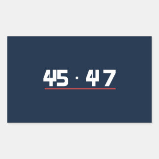 45 47 White Numerals Red Underline Navy Sticker