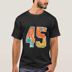 45 Colourful Sports Team Numbers Front And Back T-Shirt