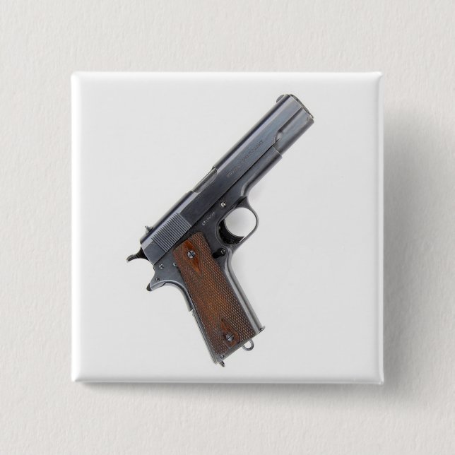 .45 Colt pistol 2 Inch Square Button (Front)