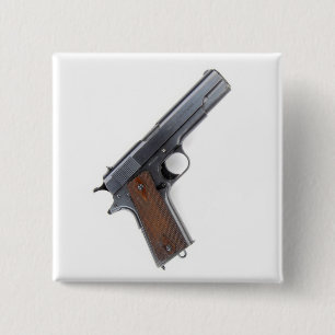 .45 Colt pistol 2 Inch Square Button