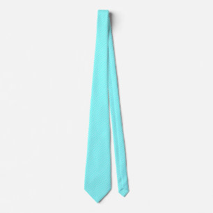 45 Deg White and Cyan Blue Lines Tie