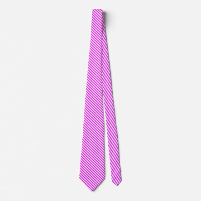45 Deg White and Magenta Lines II Tie (Front)
