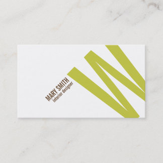 45 degree Typographic Monogram Card (Lime)