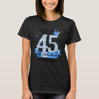 45 & Fabulous I Blue White Party Group Candid Phot T-Shirt