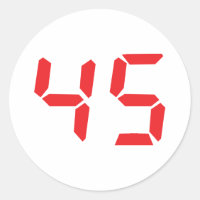 45 fourty-five red alarm clock digital number