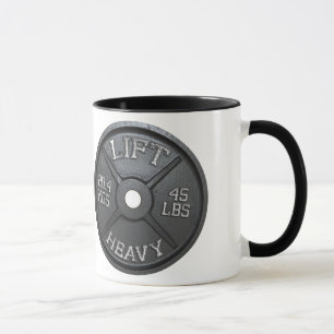 45 LBS Barbell Plate - LIFT HEAVY Mug