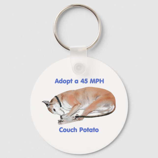 45 mph Couch Potato Keychain (Front)