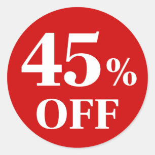 45% OFF Red Background Classic Round Sticker