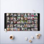 45 Photo Collage - 5 rows 9 columns - black Desk Mat<br><div class="desc">This fun photo montage includes a place for 45 pictures. The grid includes a grid of square shaped photos with plenty of room to add your favourite party pics. Square photos work best with this template. An area in the middle can be used for a family name or event name...</div>