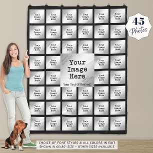 45-Photo Collage Keepsake Fleece Blanket
