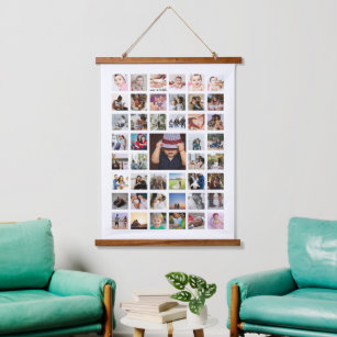 45 Photo Collage Personalized Hanging Tapestry