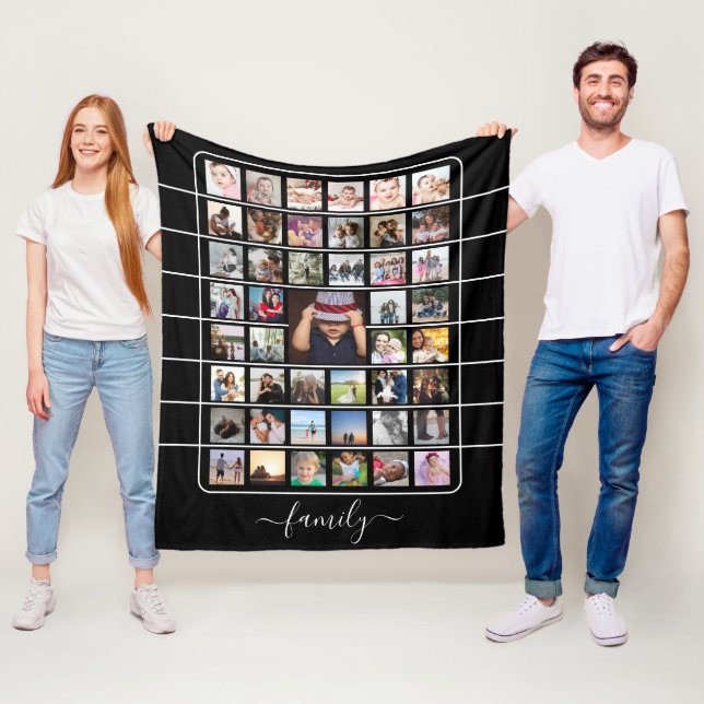 45 Photo Collage  Unique Personalized DIY Custom Fleece Blanket (In Situ)