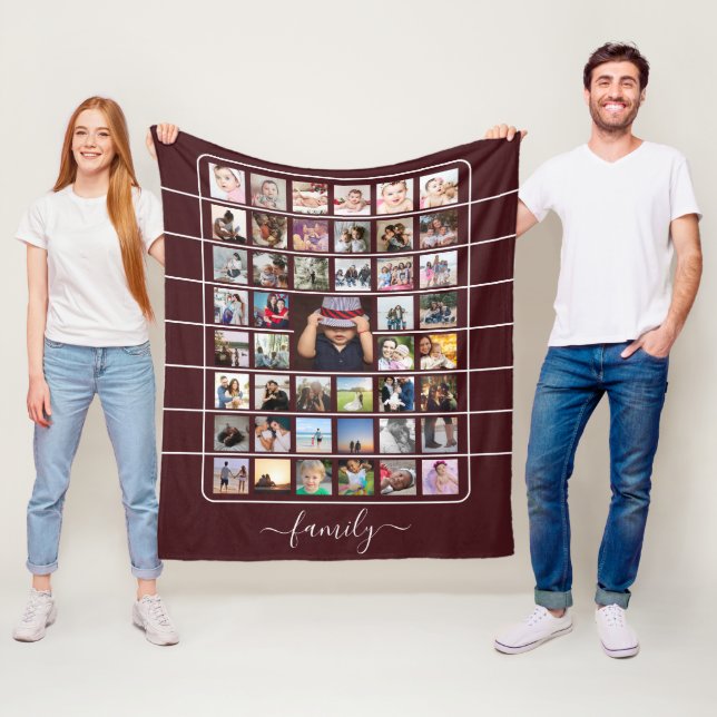 45 Photo Collage  Unique Personalized DIY Custom Fleece Blanket (In Situ)