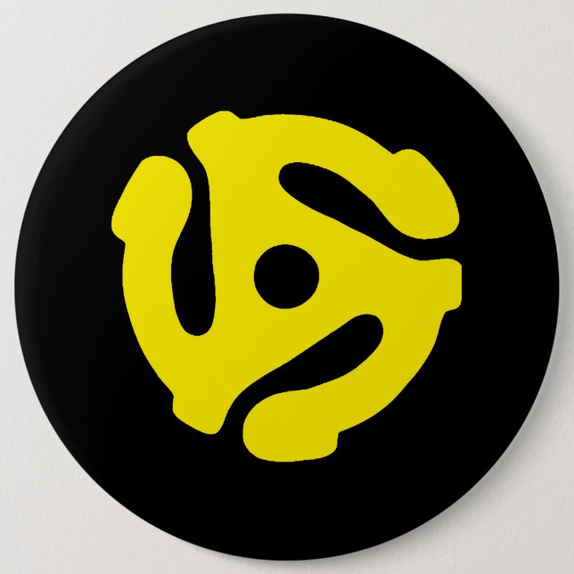 45 Record Adapter 6 Inch Round Button (Front)