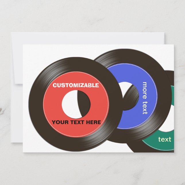 45 Records Customizable Invitation (Front)