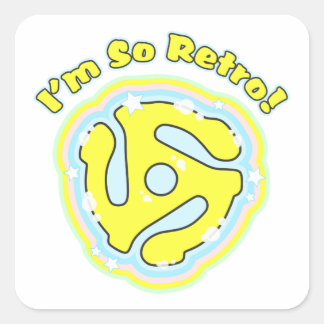 45 RPM Adapter So Retro Square Sticker