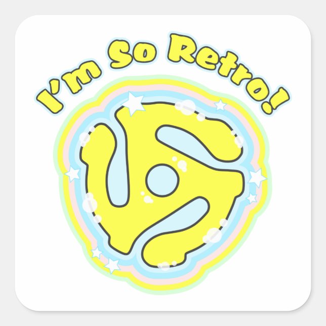 45 RPM Adapter So Retro Square Sticker (Front)