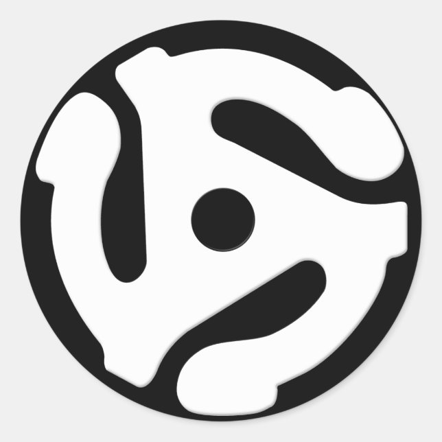 45 Rpm Adapter White Classic Round Sticker (Front)