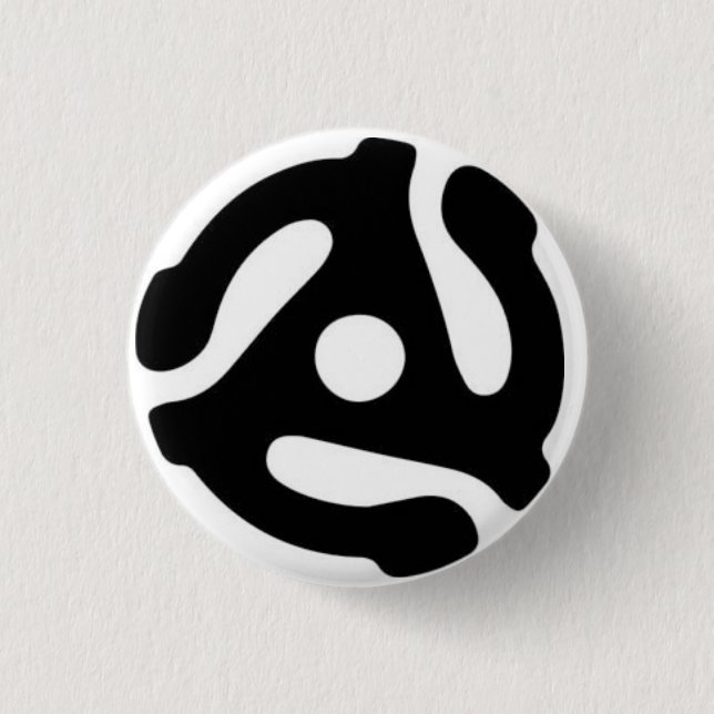 45 RPM record adapter 1 Inch Round Button (Front)