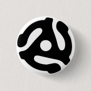 45 RPM record adapter 1 Inch Round Button