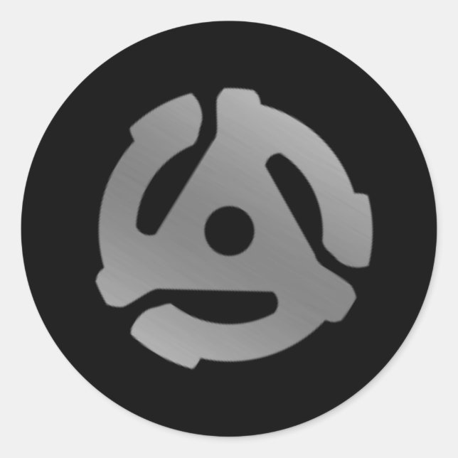 45 RPM Record Adapter Classic Round Sticker (Front)