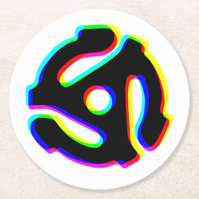 45 RPM Record Adapter Paper Coaster (Front)