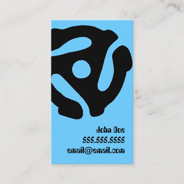 45 RPM Record Insert Business Card (Front)