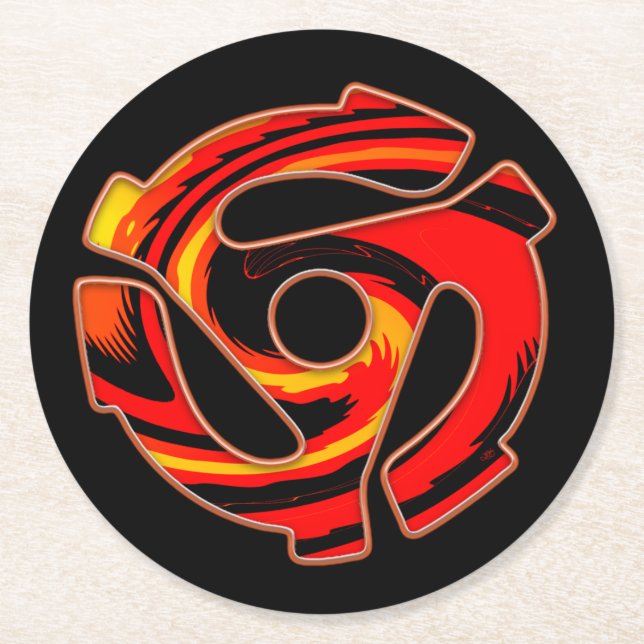 45 RPM Spider  Round Paper Coaster (Front)