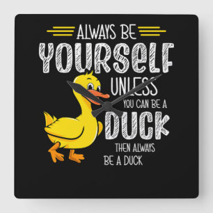 45.Rubber duck for a Duck Lovers Square Wall Clock