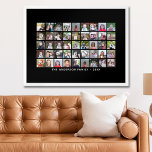 45 Square Photo Collage Grid with Text - black Poster<br><div class="desc">Use 45 SQUARE photos to create a personal photo collage. This modern, clean layout includes a text block in a san serif font to add a family name or a name. The background colour can be changed in the customize area. ***For best results for this multi photo layout - crop...</div>