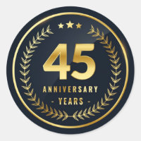 45 Year Anniversary Classic Round Sticker